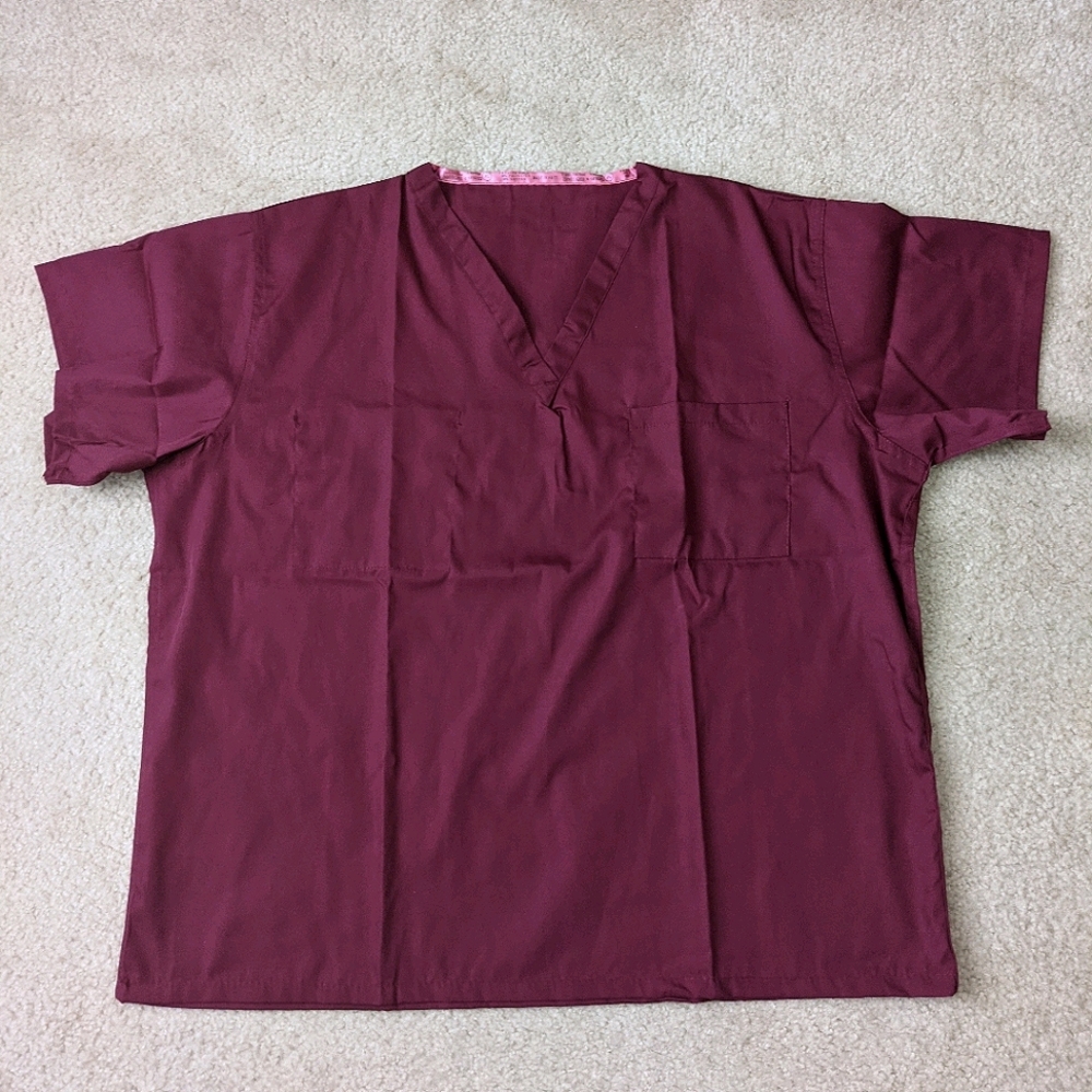 UNISEX wine color scrub top